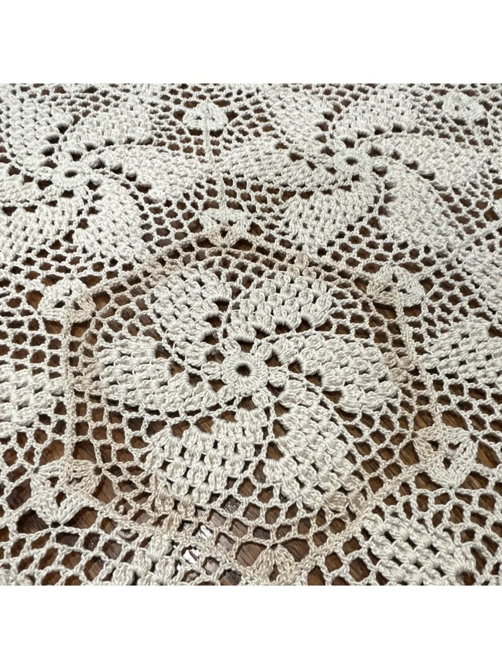 Vintage, Hand-Made in the 40’s, Crocheted Lace made for bedspread or table cloth